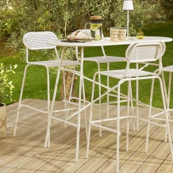 Table de jardin haute rectangulaire Faro acier gris 130x60xH100cm < Gifi New
