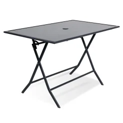 Table de jardin London pliante 4personnes anthracite 110xH71xH70cm