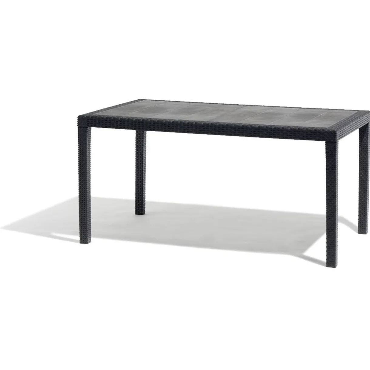 Table de jardin rectangulaire 6 personnes imitation résine gris < Gifi Outlet