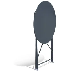 Table de jardin ronde RIO pliante 2 personnes métal gris