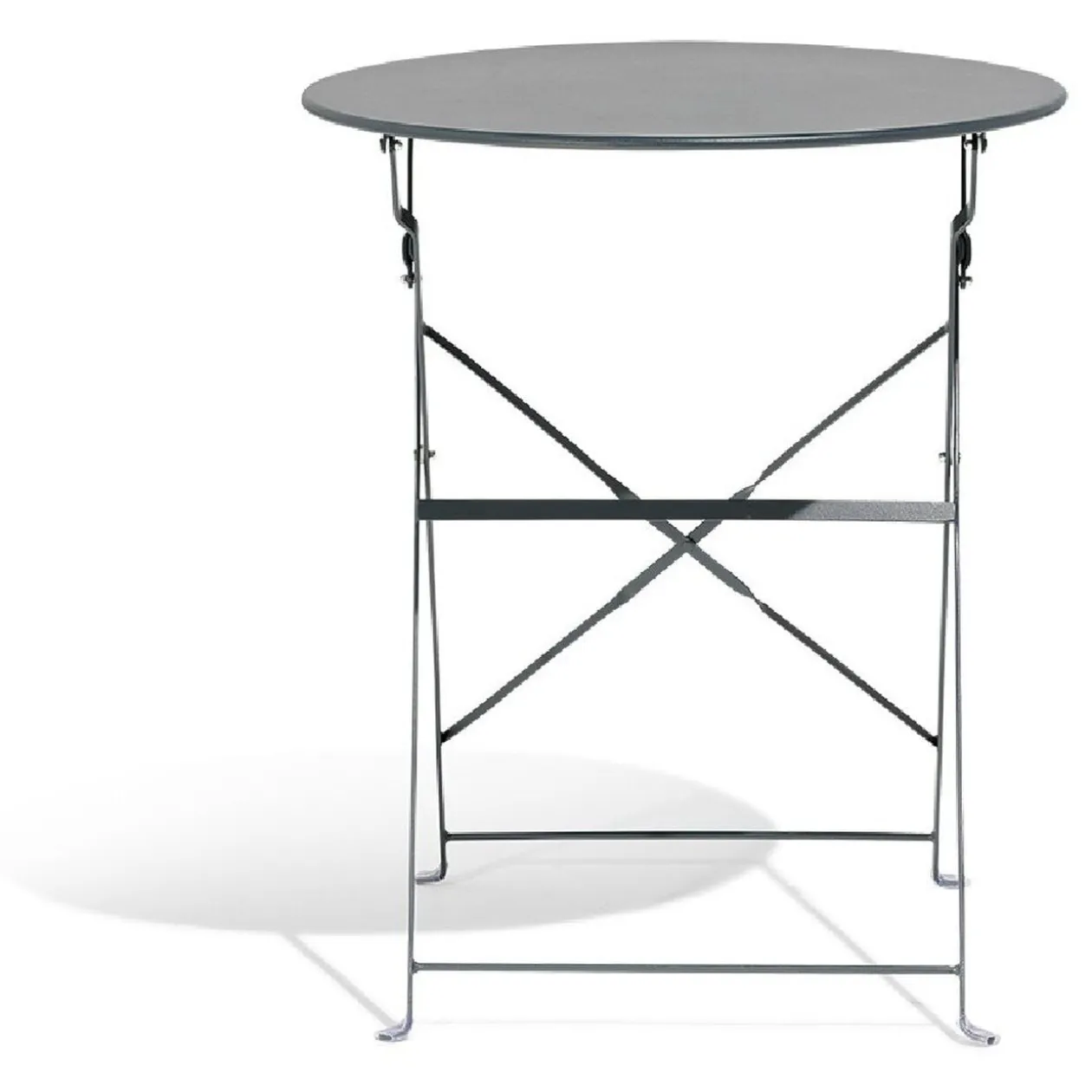 Table de jardin ronde RIO pliante 2 personnes métal gris