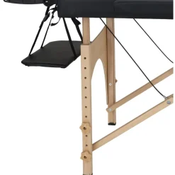 Table de massage pliante bois revêtement simili cuir noir 180x60xH82cm