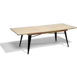 Table extensible Fabrik 6/8 personnes acacia naturel et métal noir 180/240x100xH75cm < Gifi Clearance