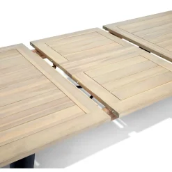 Table extensible Fabrik 6/8 personnes acacia naturel et métal noir 180/240x100xH75cm < Gifi Clearance