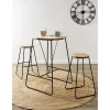 Table mange debout Othé métal noir et bois naturel Ø70xH100cm < Gifi Best