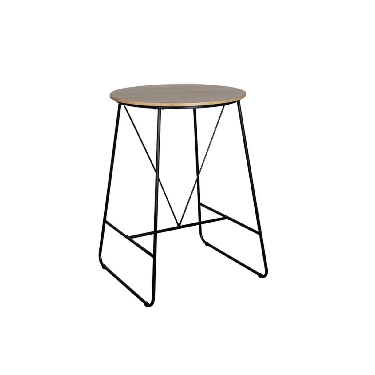 Table mange debout Othé métal noir et bois naturel Ø70xH100cm < Gifi Best