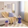 Tabouret bas rond Verso plastique bleu Ø29xH43cm < Gifi Outlet