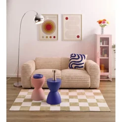Tabouret bas rond Verso plastique bleu Ø29xH43cm < Gifi Outlet