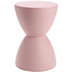Tabouret bas rond Verso plastique rose Ø29xH43cm