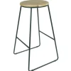 Tabouret de bar bois et métal noir Ø40xH70,5cm