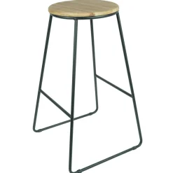 Tabouret de bar bois et métal noir Ø40xH70,5cm