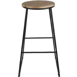 Tabouret de bar bois et métal noir Ø40xH70,5cm