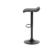 Tabouret de bar Majestik assise carrée simili noir et pied métal réglable H84cm