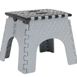 Tabouret pliant noir et gris H31 cm < Gifi Sale