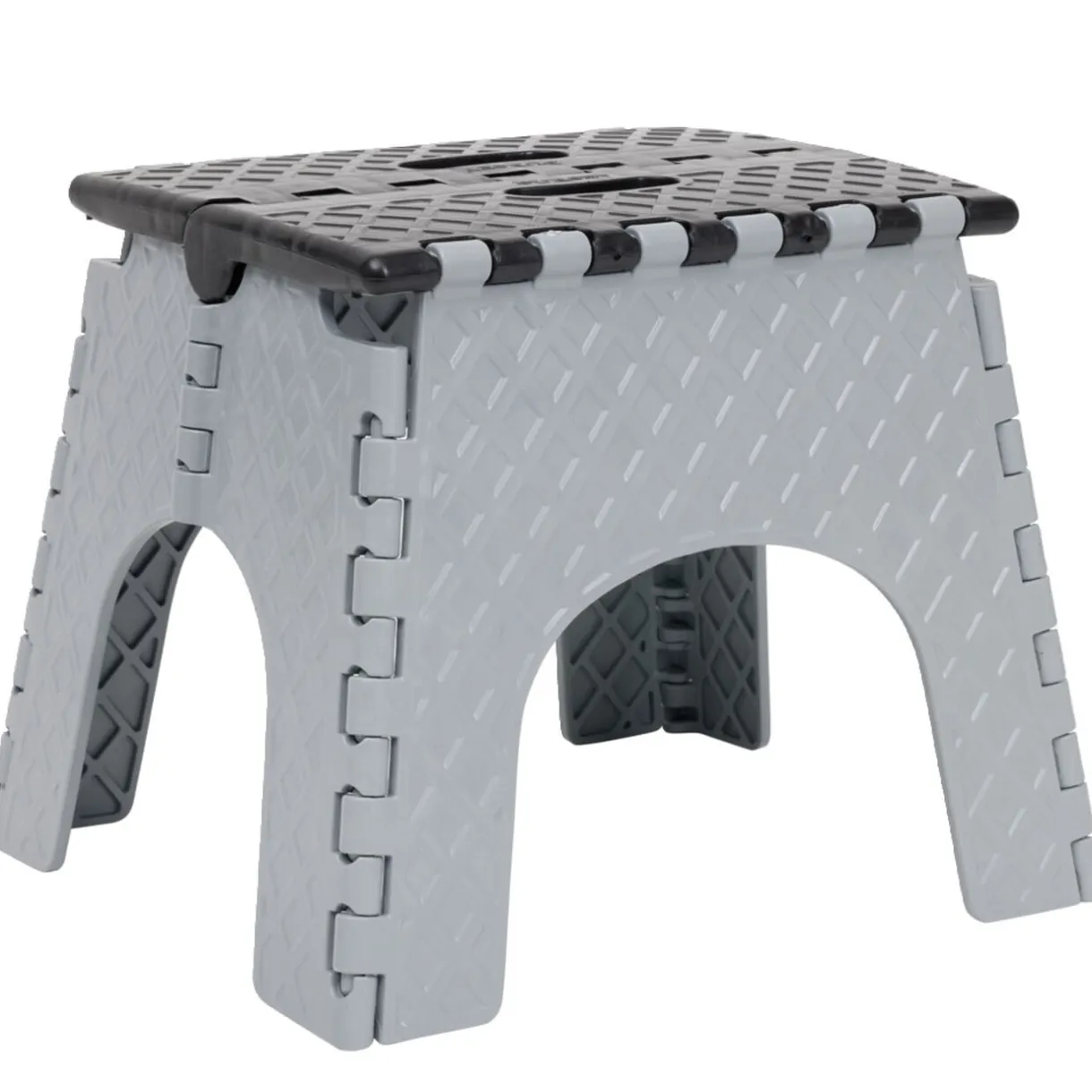 Tabouret pliant noir et gris H31 cm < Gifi Sale