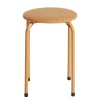 Tabouret rond bas empilable Lola métal beige Ø38xH50cm < Gifi Discount