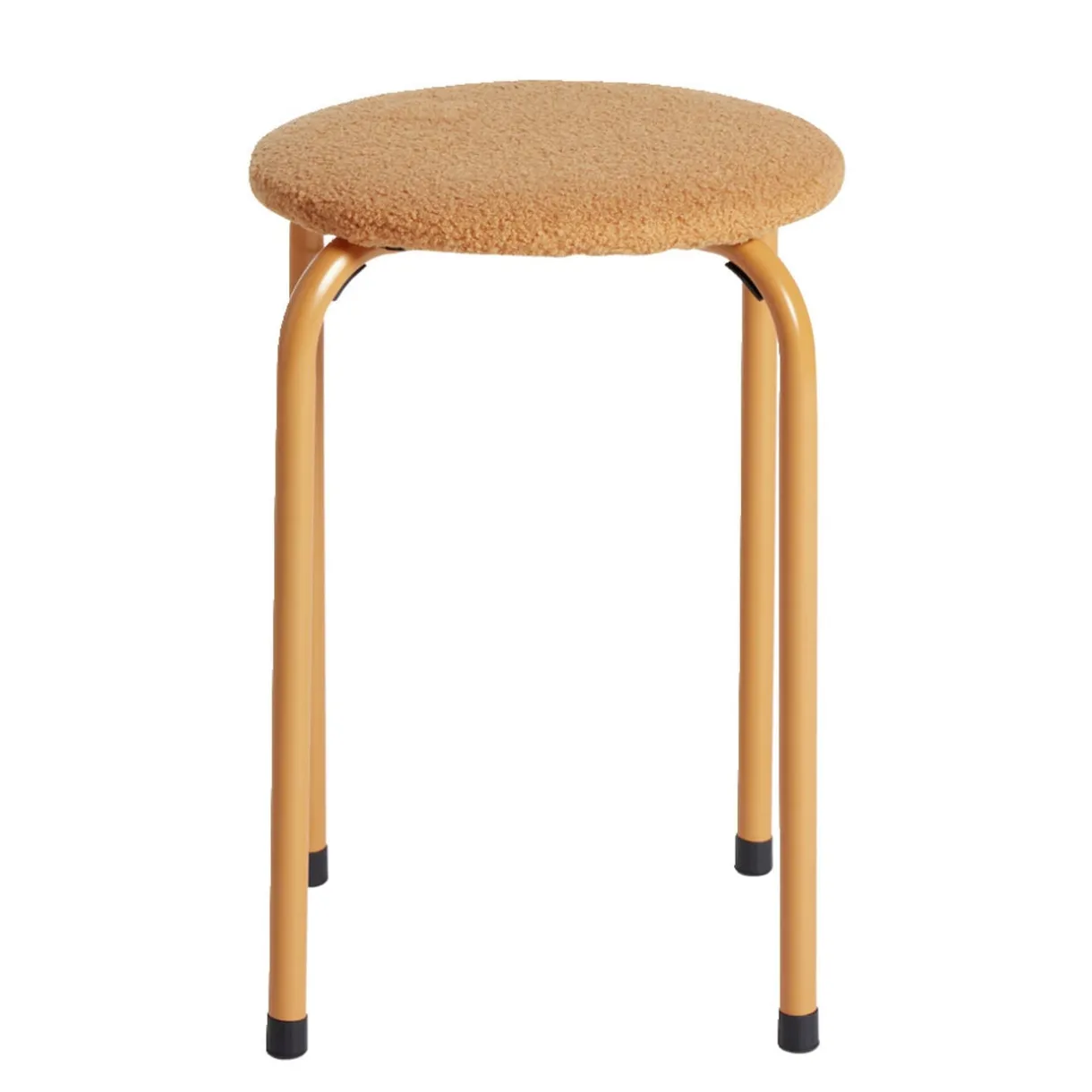 Tabouret rond bas empilable Lola métal beige Ø38xH50cm < Gifi Discount