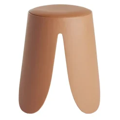 Tabouret rond Spiro pieds larges plastique terracotta Ø33xH46cm