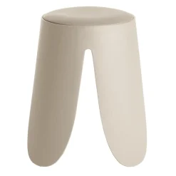Tabouret rond Spiro pieds larges plastique beige Ø33xH46cm