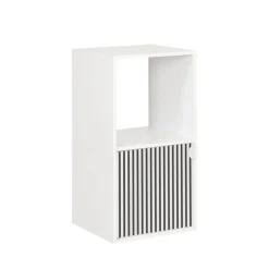 Étagère Adam 2 cases dont 1 porte bois blanc 30x29,5xH60,5cm < Gifi Outlet