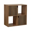 Étagère Adam 4 cases 2 portes en bois brun L60xP29,5xH60cm < Gifi Discount