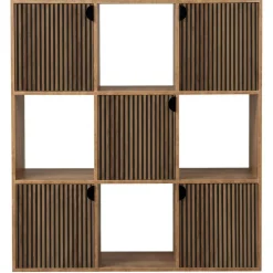 Étagère Adam 6 cases 3 portes en bois blanc L60xP29,5xH90cm