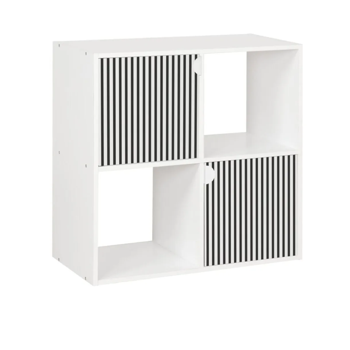 Étagère Adam 4 cases 2 portes en bois blanc L60xP29,5xH60cm < Gifi Best