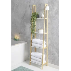 Étagère bambou 4 tablettes blanc < Gifi Clearance