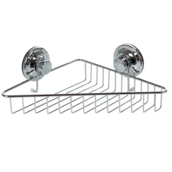 Étagère de douche panier d'angle à ventouse inox