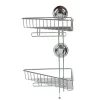 Étagère de douche 2 paniers d angle à ventouse gris < Gifi New
