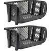 Étagère empilable x2 plastique 49,5x36xH29cm (2 modèles noir ou blanc)