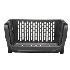 Étagère empilable x2 plastique 49,5x36xH29cm (2 modèles noir ou blanc)