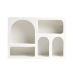 Étagère en bois 6 niches beige 40x9xH28cm