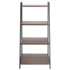 Étagère Luffi 4 niveaux métal noir et marron 43x30xH90cm