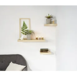 Étagère murale carrée bois beige < Gifi Outlet
