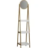 Étagère 3 niveaux avec miroir blanc