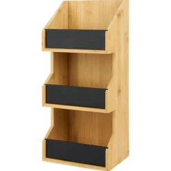 Étagère 3 niveaux bambou naturel 40x18xH13cm
