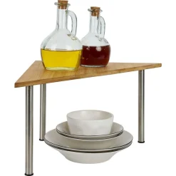 Étagère 2 niveaux en bambou 33x33xH20cm < Gifi Outlet