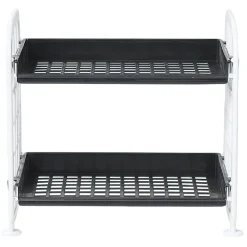 Étagère noire et blanche 2 niveaux