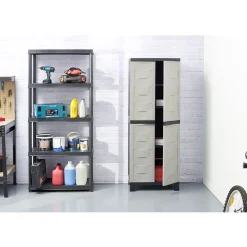 Étagère plastique noir 5 niveaux L71xl35xH180cm < Gifi Outlet