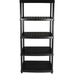 Étagère plastique noir 5 niveaux L71xl35xH180cm < Gifi Outlet