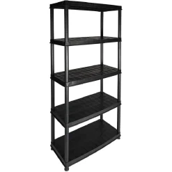 Étagère plastique noir 5 niveaux L71xl35xH180cm < Gifi Outlet