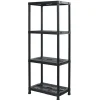 Étagère plastique noir 4 niveaux L60xl30xH138cm