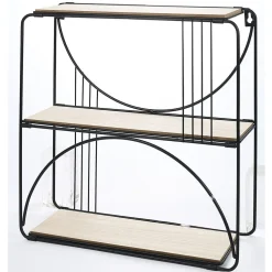Étagère pliante métal et bois 36x12,5xH36cm