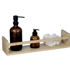 Étagère salle de bain porte serviette en bambou 40,8x8,9xH11cm