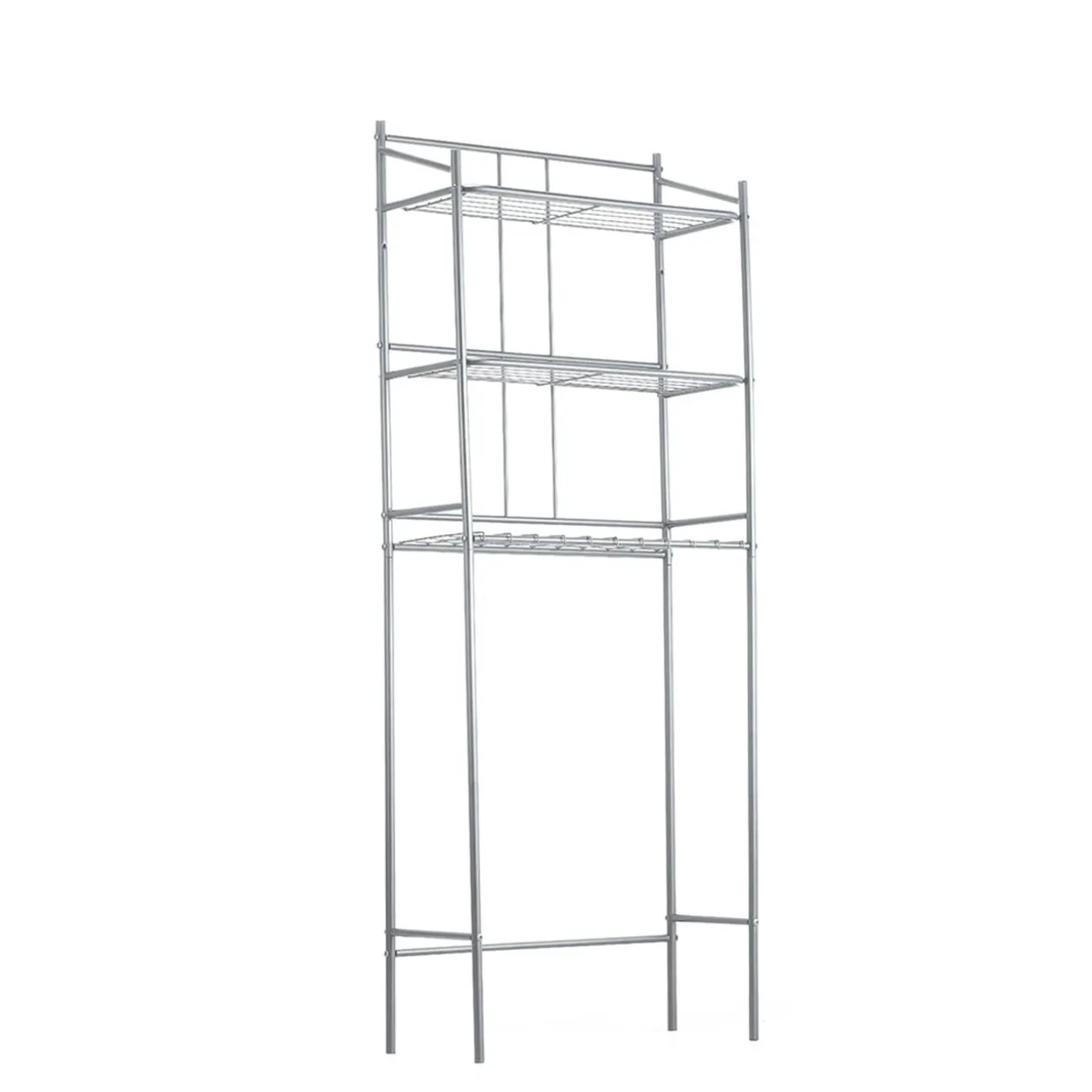 Étagère WC 3 niveaux acier gris 59,5x26,5xH170cm