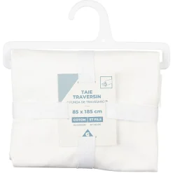 Taie de traversin en coton blanc 185x85 cm