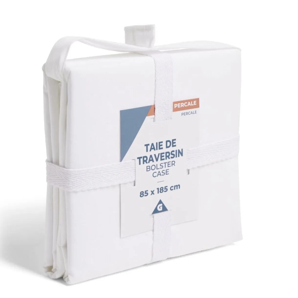 Taie de traversin 85x185cm 100% coton percale blanc < Gifi Online