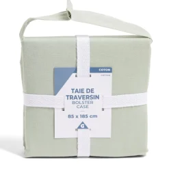 Taie de traversin 85x185cm 100% coton vert céladon < Gifi New