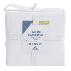 Taie de traversin 85x185cm polycoton blanc < Gifi